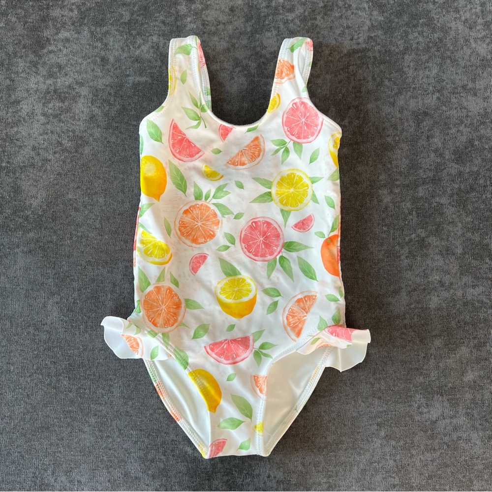 Pink Desert Citrus Fruits Swimsuit Size 4T